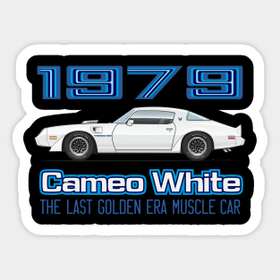 Factory Colors-Cameo White w. Blue Graphics Sticker